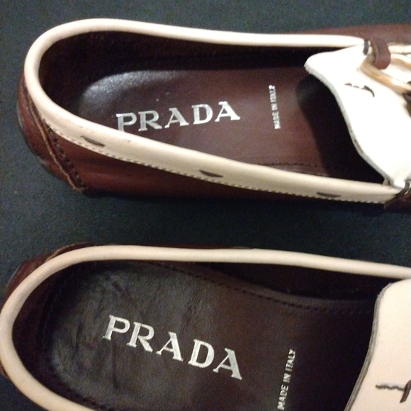 Prada Two Tone Leather Loafers - Picture 4 of 9